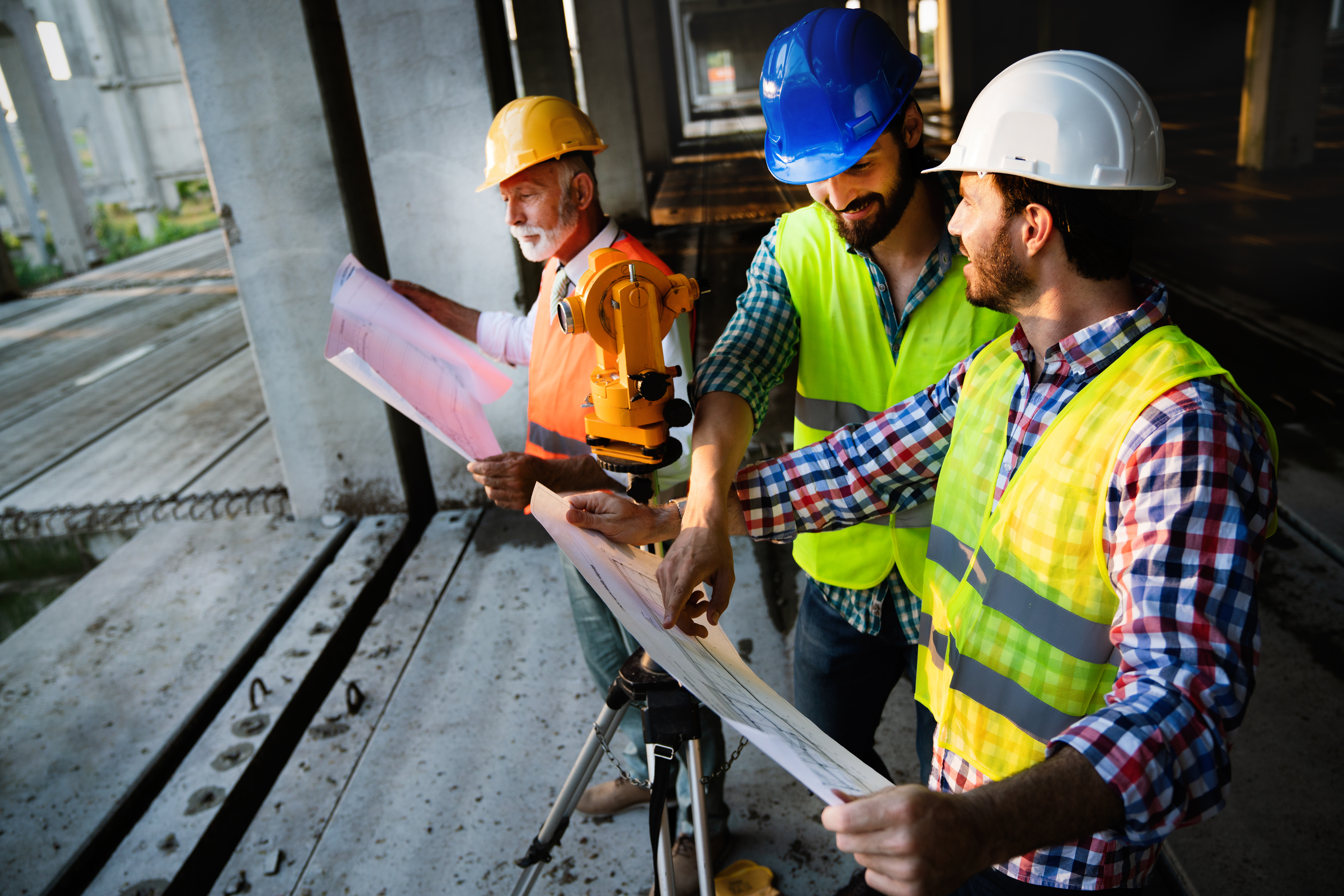 Construction engineers and architects working